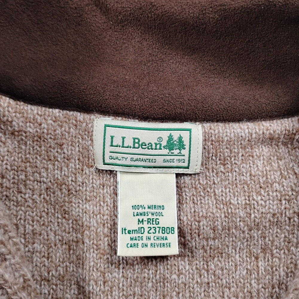 L.L. Bean Men's Waterfowl 100% Merino Lambswool 1/4 Zip Pullover Sweater M Reg - Picture 2 of 11